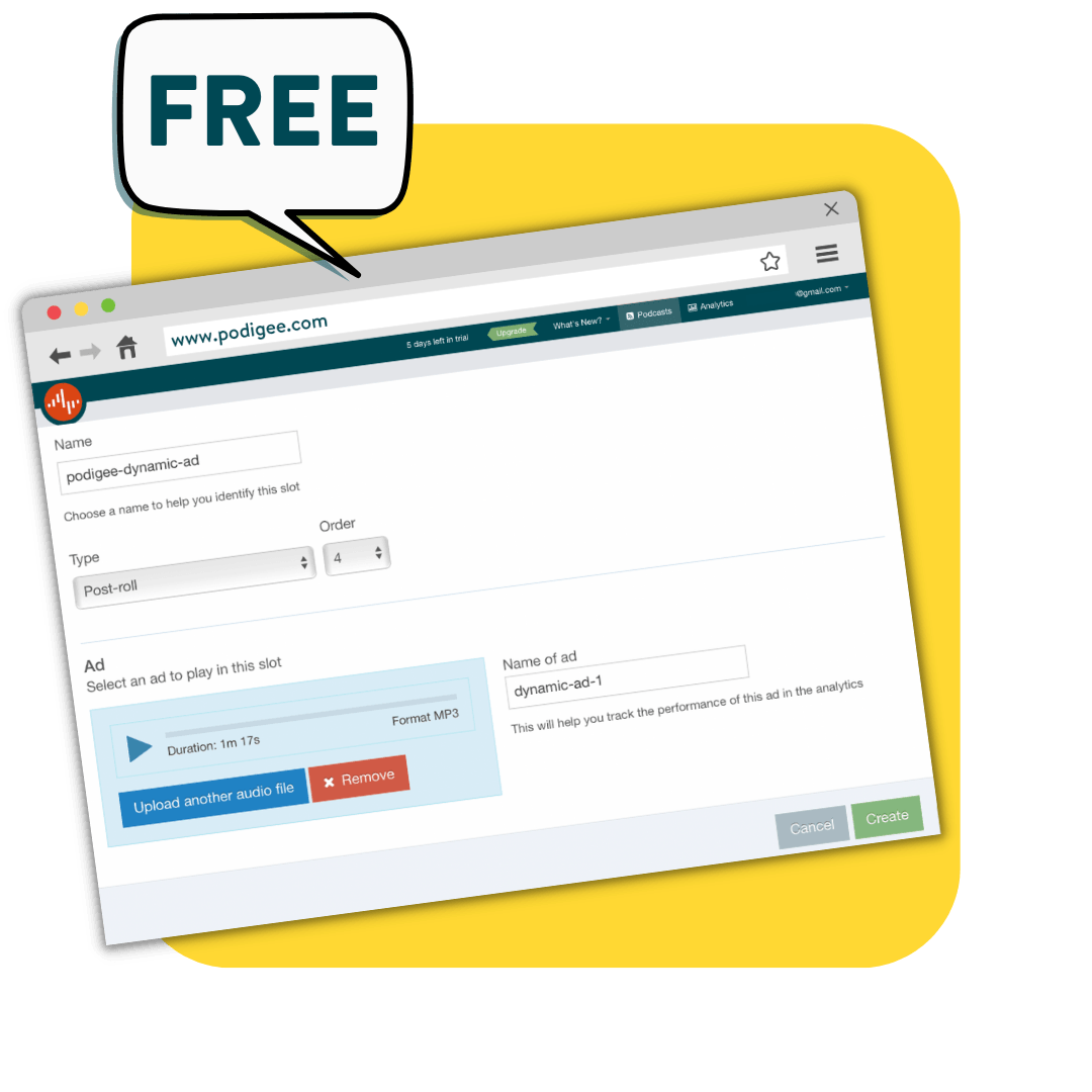 dynamic ad server free impressions podigee