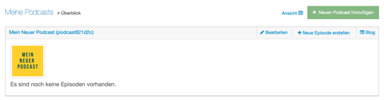 Erste Episode anlegen Podigee