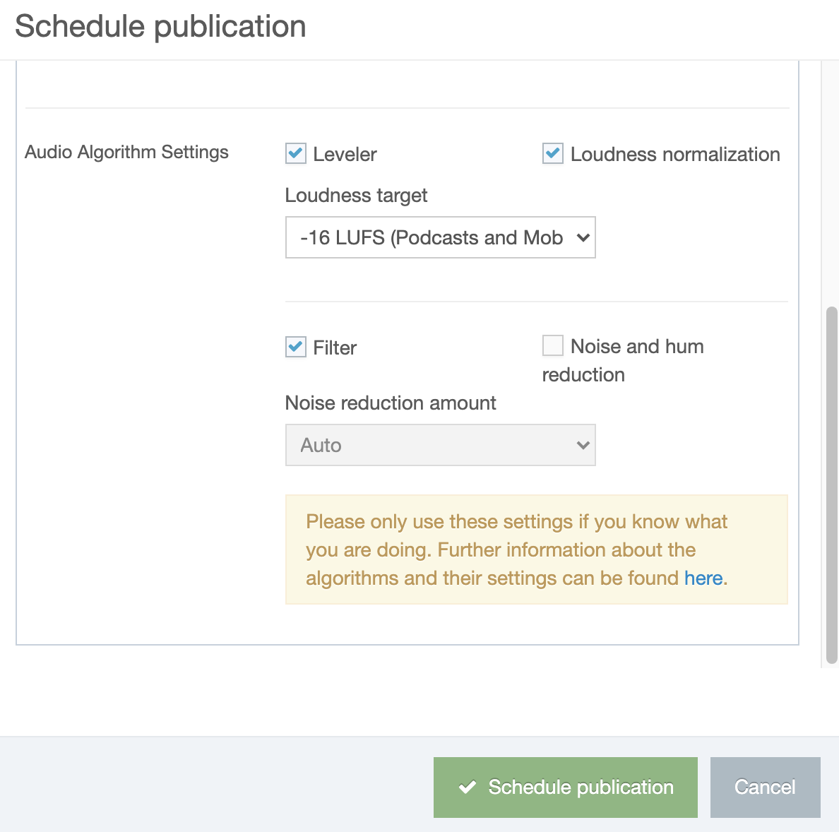 advanced publication options (part 2)