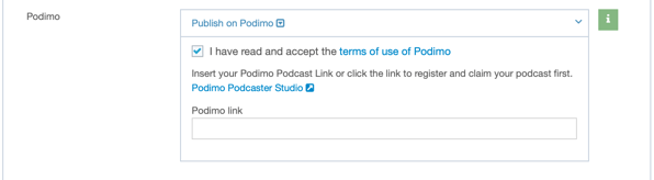 podimo publishing terms of use and podimo link